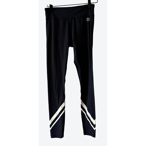 Tory Burch Sport Small Weightless Chevron Legging Navy Blue White 22" x 26" - Picture 1 of 5